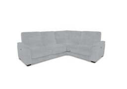 Saffron Small Fabric Power Recliner Right Hand Facing Corner Sofa - Dove Grey