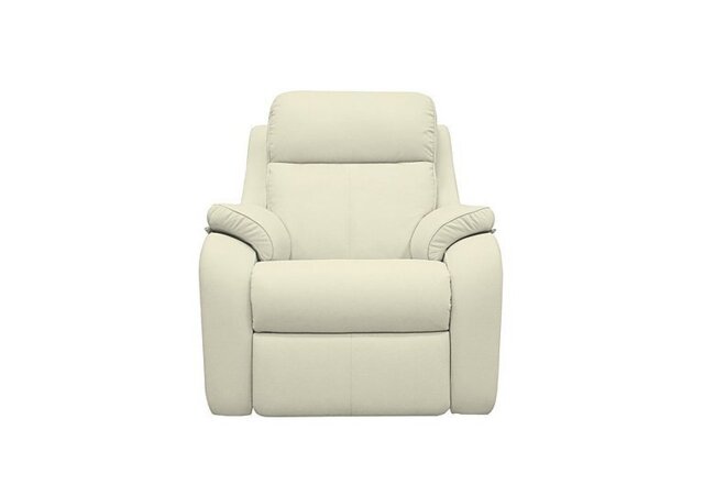 G Plan - Kingsbury Leather Power Recliner Armchair with Power Headrests - Cambridge Chalk