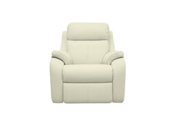 G Plan - Kingsbury Leather Power Recliner Armchair with Power Headrests - Cambridge Chalk