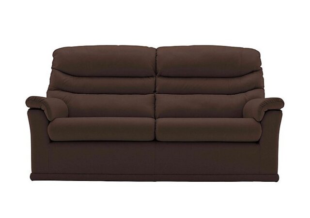 G Plan - Malvern 2 Cushion 3 Seater Leather Sofa - No Recliner - Capri Oak