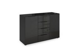 Rauch - Haven 4 Drawer 2 Door Glass Chest with Glass Top and Front