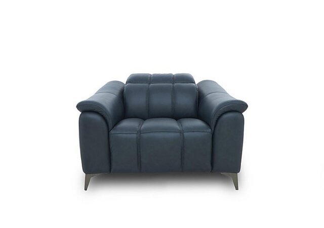 Angelo Leather Power Recliner Chair with Power Headrest - Natural Milled Navy