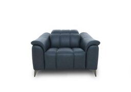 Angelo Leather Power Recliner Chair with Power Headrest - Natural Milled Navy