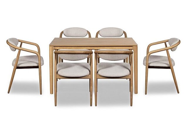 G Plan - Winchester Rectangular Extending Dining Table 6 Dining Arm Chairs