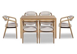 G Plan - Winchester Rectangular Extending Dining Table 6 Dining Arm Chairs