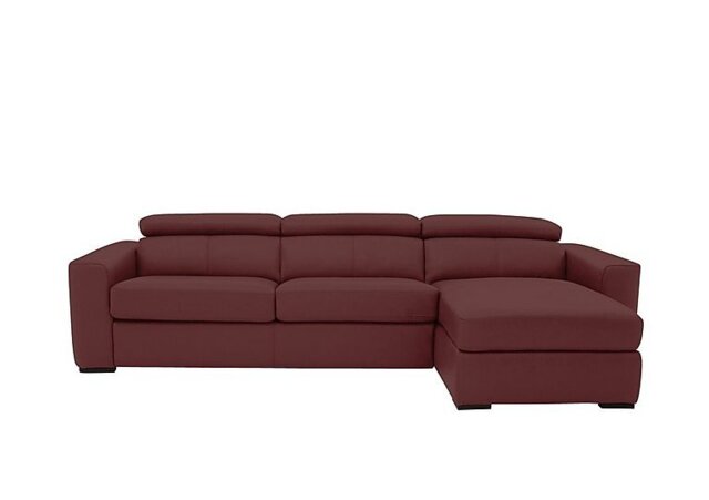 World of Leather - Infinity NC Leather Right Hand Facing Corner Chaise Sofabed with Storage - NC Deep Red