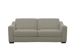 World of Leather - Optimus Space Saving Leather Sofa Bed with Memory Foam Mattress - Silver Grey