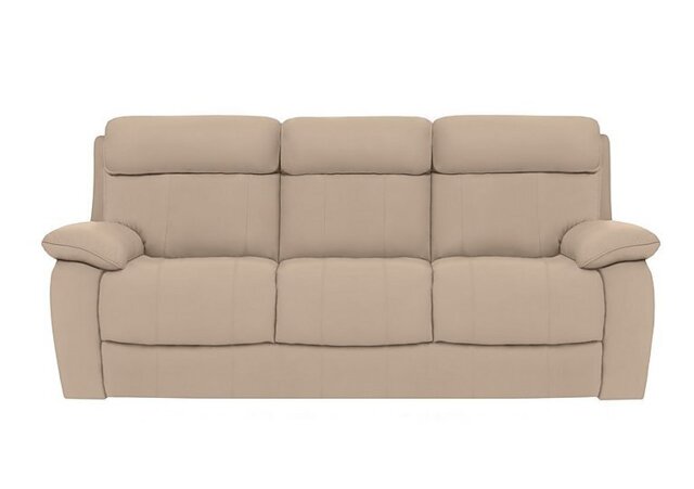 World of Leather - Moreno 3 Seater NC Leather Sofa - NC Pebble