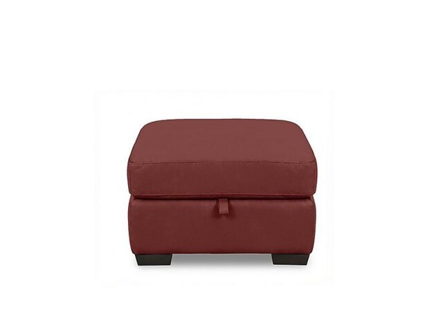 World of Leather - Saffron BV Leather Storage Footstool - BV Deep Red