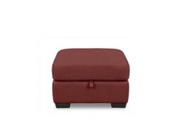 World of Leather - Saffron Leather Storage Footstool - BV Deep Red