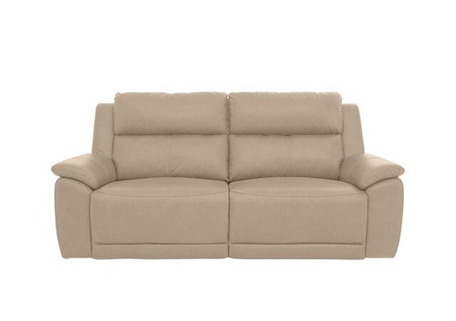 Utah 3 Seater Leather Power Recliner Sofa - Pebble