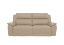 Utah 3 Seater Leather Power Recliner Sofa - Pebble