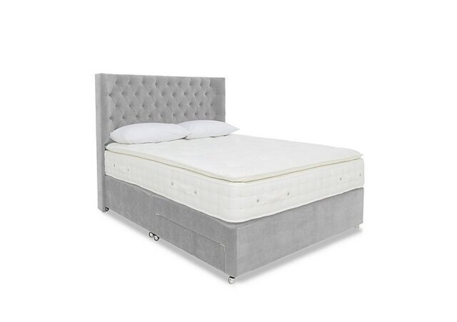 Highgrove - Sanctum Nature 2000 Pillowtop Divan Set with 4 Drawers - King Size - Aston Silver