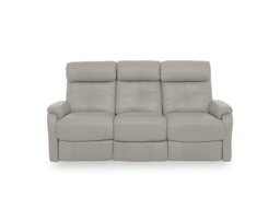 World of Leather - Compact Collection Titch BV Leather 3 Seater Power Recliner Sofa - Silver Grey