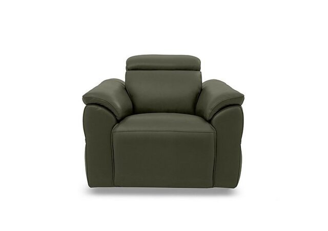 Dolomite Leather Chair with Power Recliner - Oslo Pine