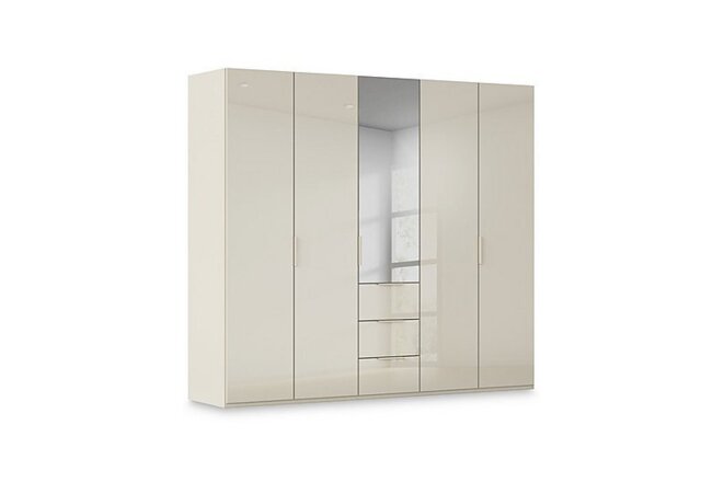 Rauch - Haven 251cm 5 Door Combi Wardrobe with 4 Glass Doors and 1 Mirror Door
