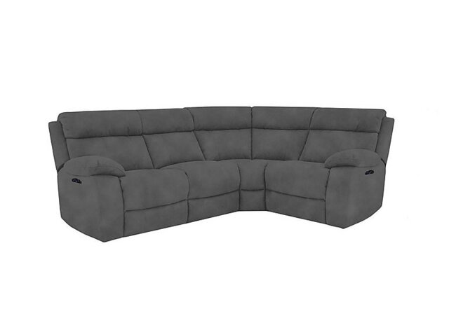 Moreno Small Fabric Manual Recliner Right Hand Facing Corner Sofa - Graphite - Sofas and Armchairs - In Time for Christmas