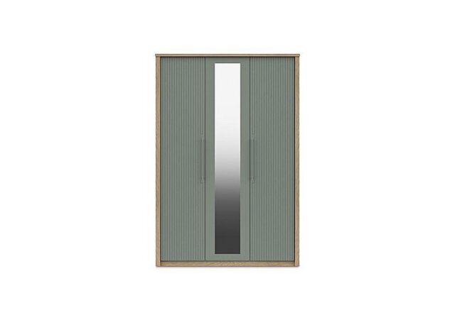 London Bedrooms - Chelsea 3 Door Wardrobe With Mirror Door and Silver Handles