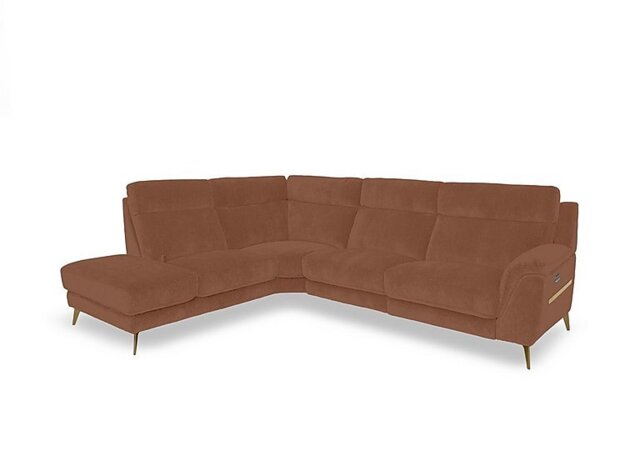 Eclipse Fabric Left Hand Facing Corner Power Recliner Sofa with Power Headrests and Chaise End Storage