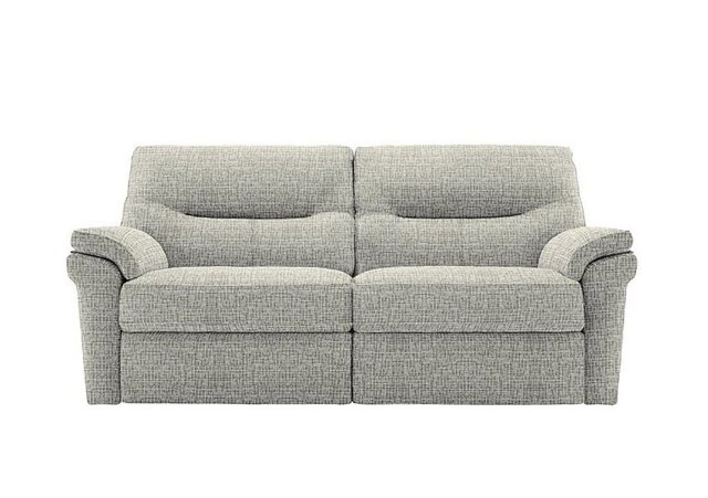 G Plan - Seattle 3 Seater Fabric Power Recliner Sofa with Power Lumbar and Heated Seats - Waffle Smoke - Sofas and Armchairs - In Time for Christmas
