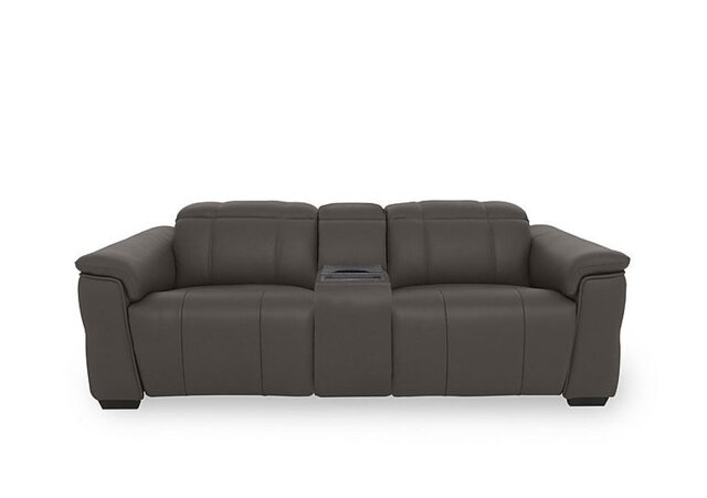Inca NC Leather 3 Seater Power Recliner Sofa with Power Headrests and Fridge Console - Storm