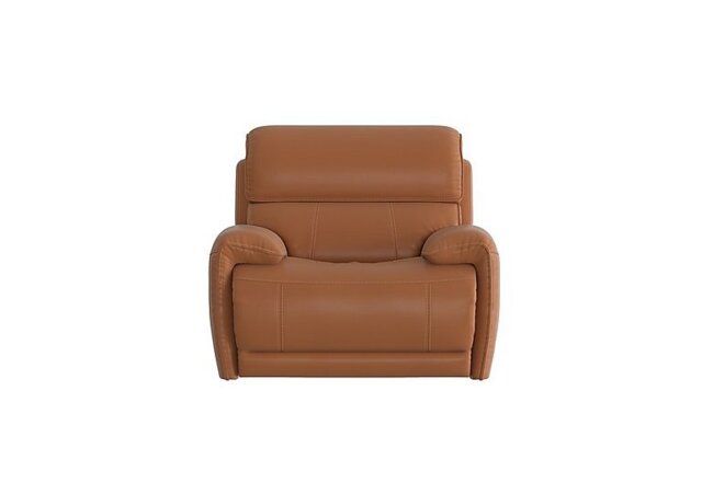 World of Leather - Link NC Leather Power Recliner Armchair with Power Headrest - Pecan Brown