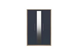 London Bedrooms - Chelsea 3 Door Wardrobe With Mirror Door and Silver Handles - Royal Blue - Bedroom Furniture - In Time for Christmas