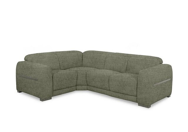 Edison Small Fabric Left Hand Facing Corner Sofa - Olive Green