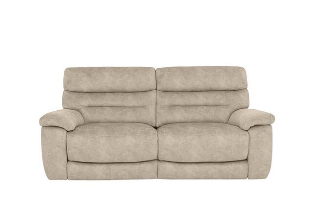 Comfort Story - Nimbus 3 Seater Fabric Recliner Sofa with Headrests and Power Lumbar - Cream