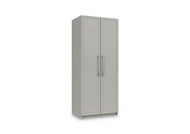 London Bedrooms - Bexley 2 Door Wardrobe with Interior Lighting - Light Grey Gloss