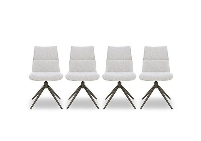 Mekong Set of 4 Fabric Swivel Dining Chairs