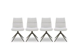 Mekong Set of 4 Fabric Swivel Dining Chairs