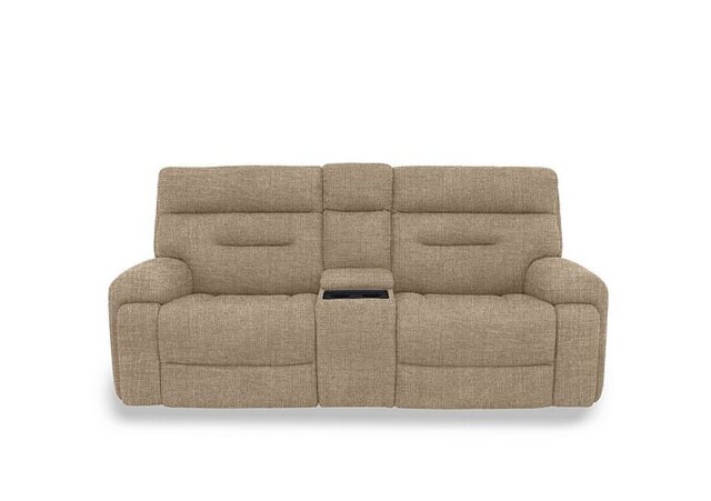 Cinemax Media 3 Seater Fabric Power Recliner Sofa with Power Headrests - Weave Cocoa