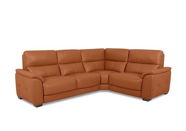 World of Leather - Saffron Small BV Leather Right Hand Facing Corner Sofa - Pecan Brown