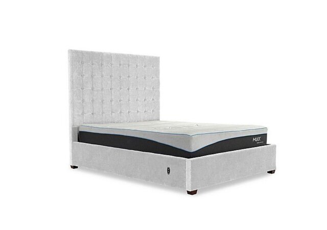 Carrie 160cm Headboard Electric Ottoman Bed Frame - King Size - Ciaga Silver