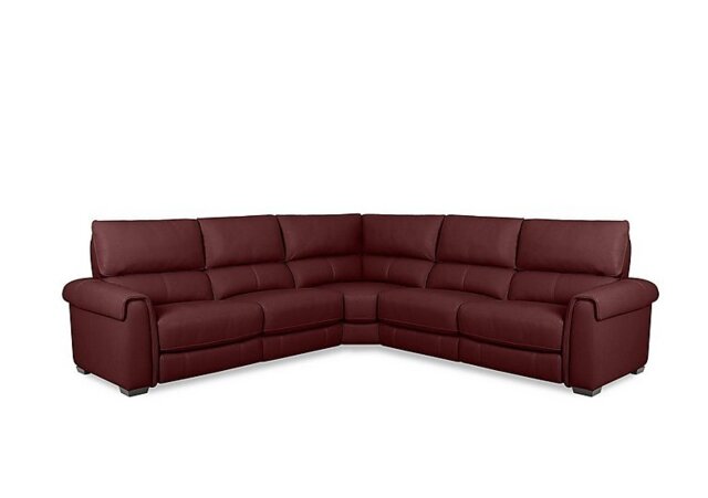 World of Leather - Nixon BV Leather Large Corner Power Recliner Sofa - BV Deep Red