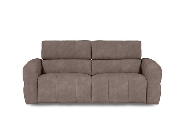 Cube Fabric 3 Seater Power Recliner Sofa with Power Headrests - Marble Charcoal Grey