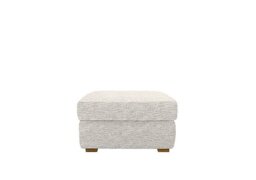 G Plan - Seattle Fabric Storage Footstool with Wooden Feet - Rush Cream