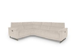 Moet Fabric Power Recliner Left Hand Facing Corner Sofa with Telescopic Headrests - Anivia Nature