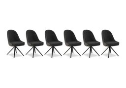 Jose Set of 6 Swivel Dining Chairs - Anthracite