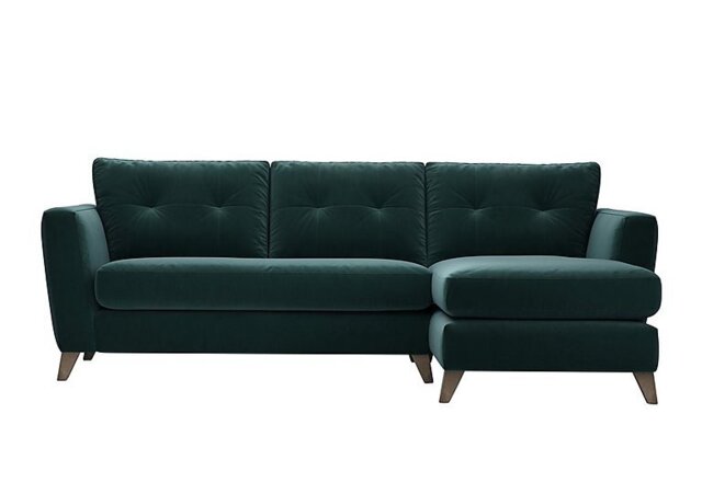 The Lounge Co. - Hermione Fabric Right Hand Facing Corner Sofa with Chaise End - Evening Teal