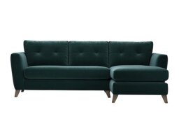 The Lounge Co. - Hermione Fabric Right Hand Facing Corner Sofa with Chaise End - Evening Teal