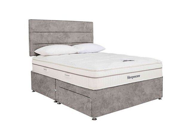 Sleepeezee - Calm 2200 Divan Set with Continental Drawers - Super King - Daytona Silver