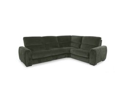 Flex Fabric Small Right Hand Facing Corner Sofa Bed with Power Recliner and Storage Arms - R352 Forest Green