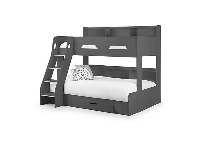 Bjorn Triple Bunk Bed with Storage - Anthracite - Bedroom Furniture - In Time for Christmas