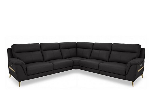 World of Leather - Eclipse Large Leather Power Recliner Corner Sofa with Power Headrests - Shale Grey - Sofas and Armchairs