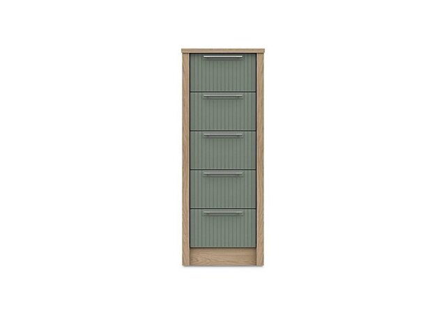 London Bedrooms - Chelsea 5 Drawer Tall Boy with Silver Handles