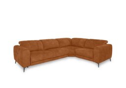 Ezra Fabric Power Recliner Right Hand Facing Corner Sofa with Power Headrest - Dexter Pumpkin