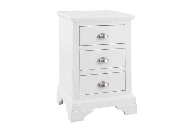 Furnitureland - Emily 3 Drawer Bedside Chest - White