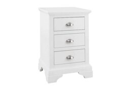 Furnitureland - Emily 3 Drawer Bedside Chest - White